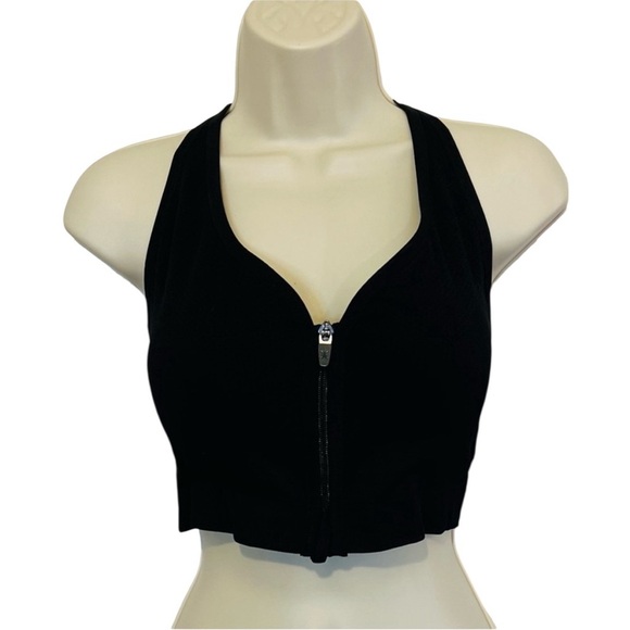 Xersion Sports Bra, Front Zip, Medium Support, Seamless, Black, Size XL, NEW - Picture 5 of 7